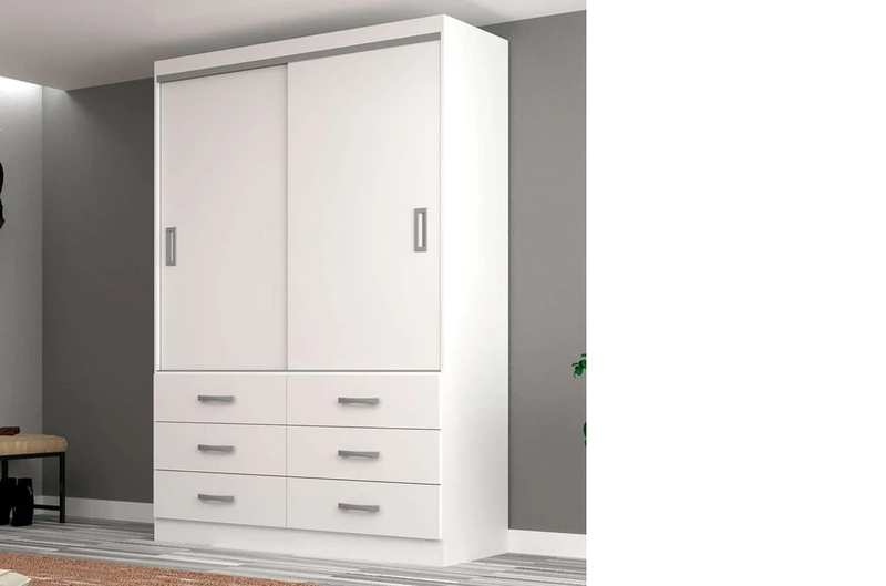 Guarda-Roupa Solteiro Veneza 2 pt 6 gv Branco